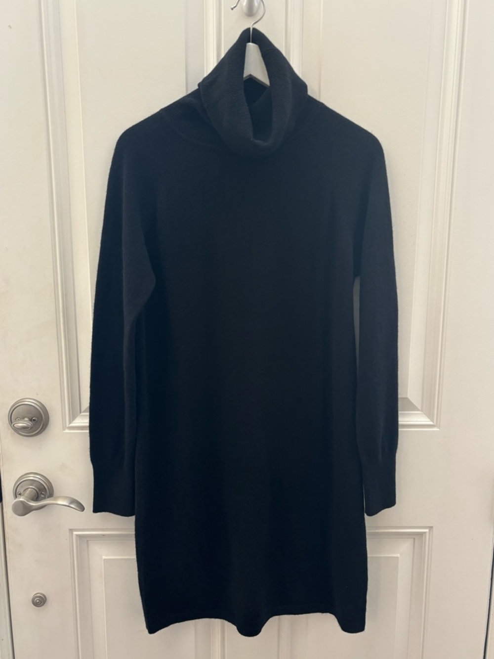 Quince Mongolian Cashmere Turtleneck Sweater Dress Black M - Picture 6 of 13